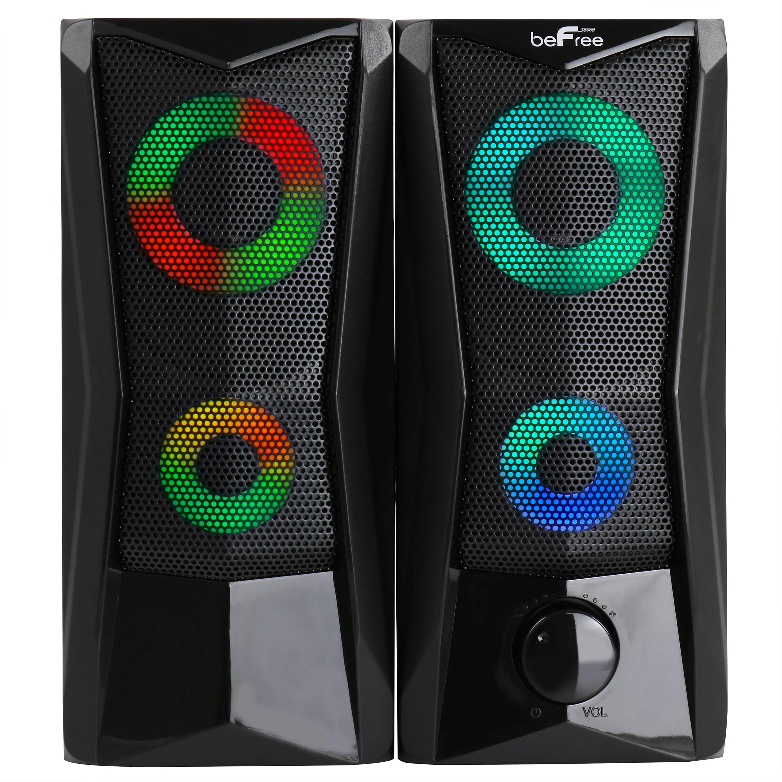 BeFree BFS-201 — beFree Sound Computer Gaming Speakers with Color LED RGB Lights