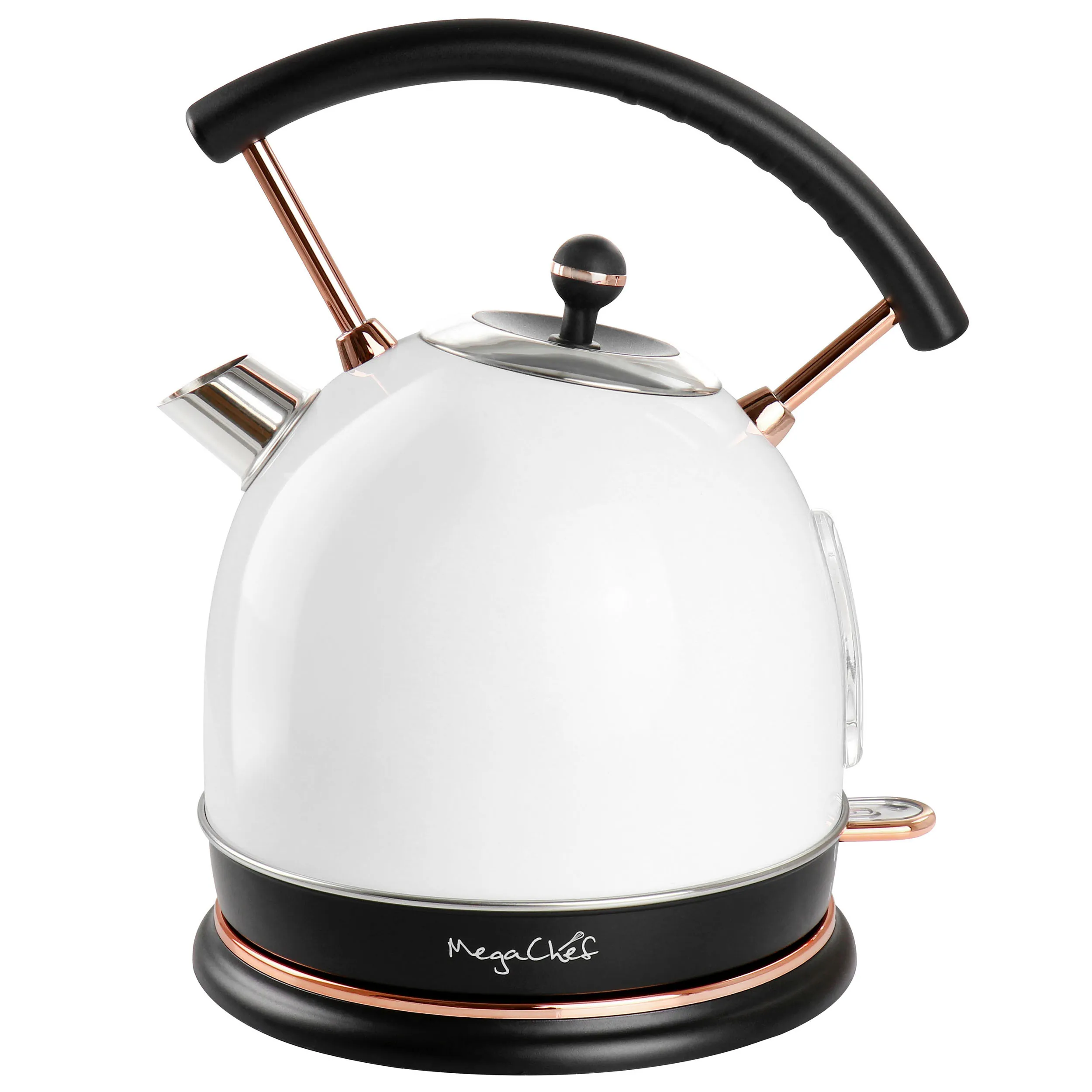 MegaChef MG-KTL1950W — MegaChef 1.9 Quart Half Circle Electric Tea Kettle in White