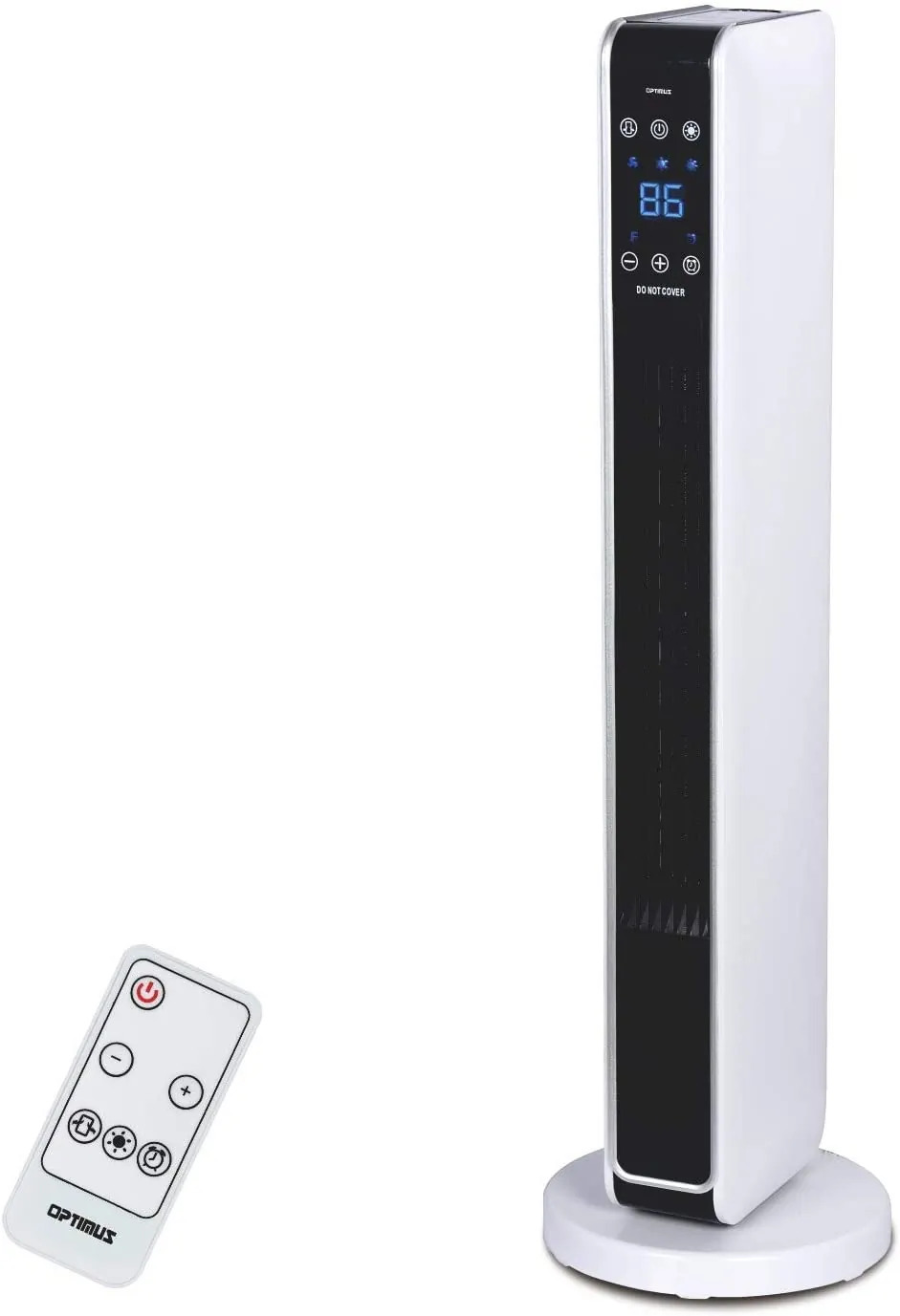 OPTIMUS H-7329 — Optimus 29 in. Oscillating Tower Heater w/ Digital Temperature Readout & Remote