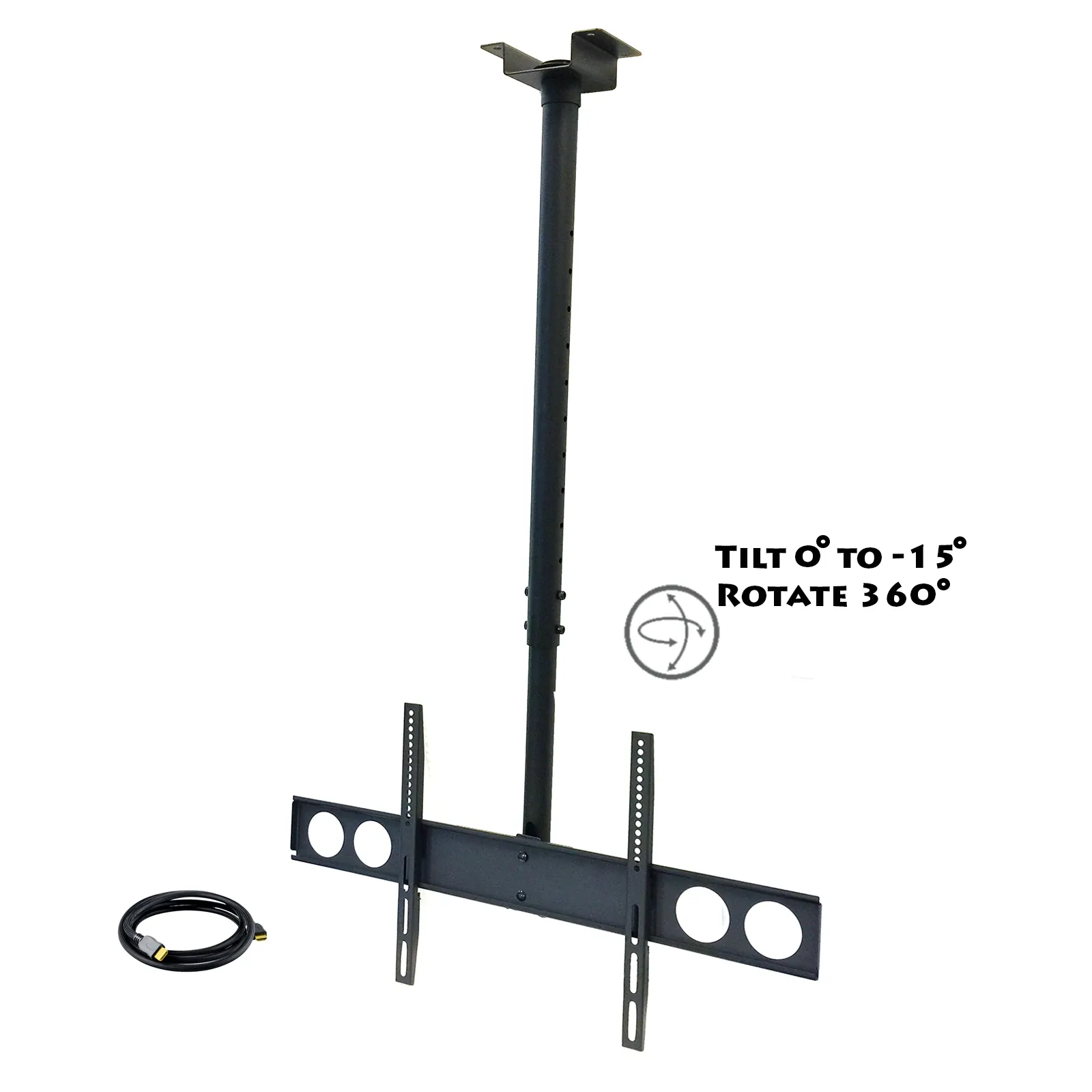 MegaMounts CMC-348-BNDL — MegaMounts Heavy Duty Tilting Ceiling Televeision Mount for 37" to 70" LCD, LED and Plasma Televisions with HDMI Cable