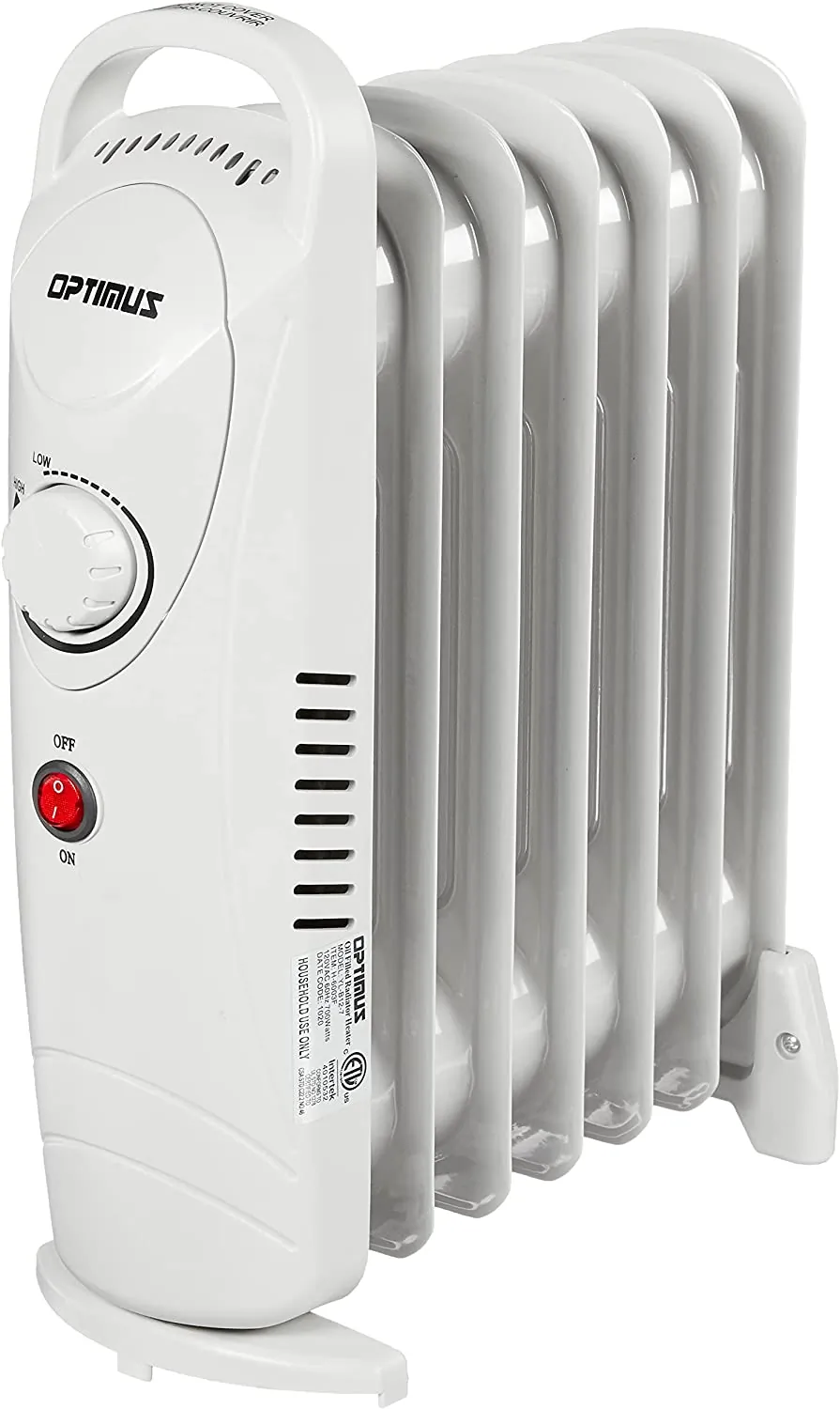 OPTIMUS H-6003-RB — Optimus 700-Watt Electric Portable Oil-Filled Radiator Heater