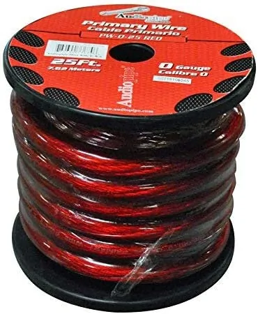 Nippon Labs PW025RD — Power Wire Audiopipe 0ga. 25' Red