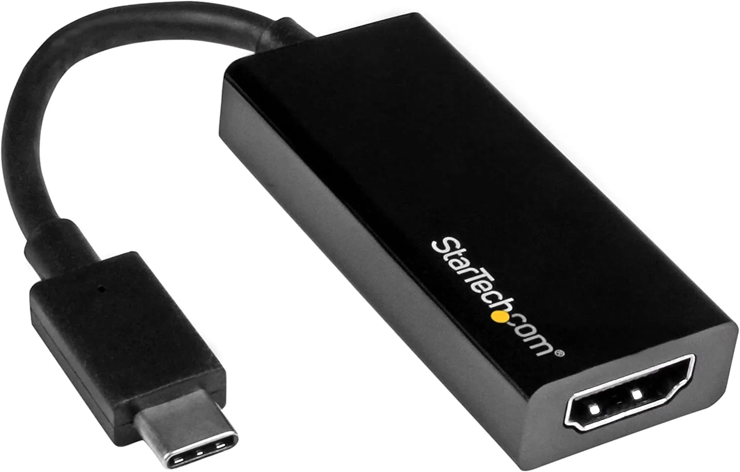 STARTECH CDP2HD — - USB-C to HDMI Adapter - 4K 30Hz - Black - USB Type-C to HDMI Adapter - USB 3.1 - Thunderbolt 3 Compatible - USB C to HDMI adapter supports 4K resolutions - Reversible USB-C also connects to your Thunderbolt 3 based device - USB-C to HDMI adapter design fits perfectly in your laptop bag - USBC to HDMI adapter works with USBC 3.1 and Thunderbolt 3 ports