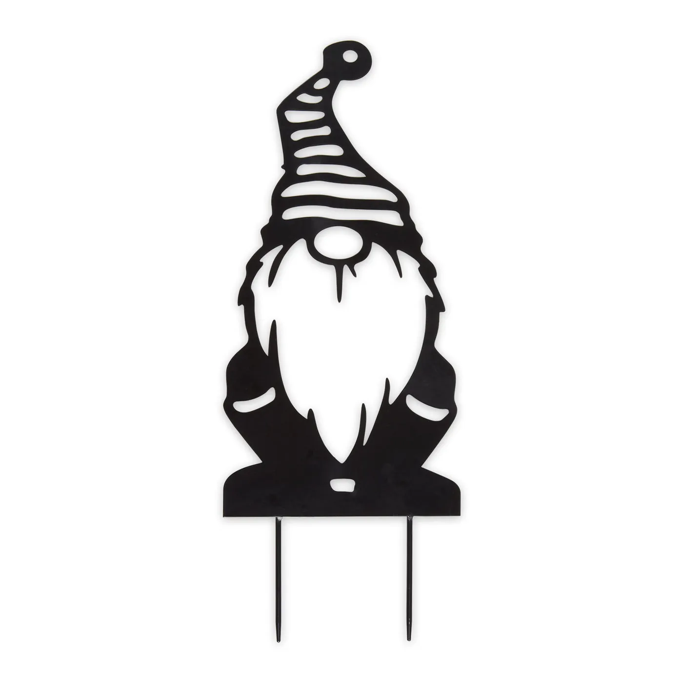 Accent Plus 4506715 - Metal Gnome Garden Stake - Striped Hat