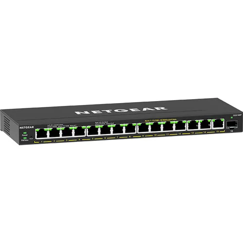 NETGEAR GS316EP-100NAS — 16-PORT POE+ GIGABIT ETHERNET PLUS SWITCH (180W) WITH 1 SFP PORT