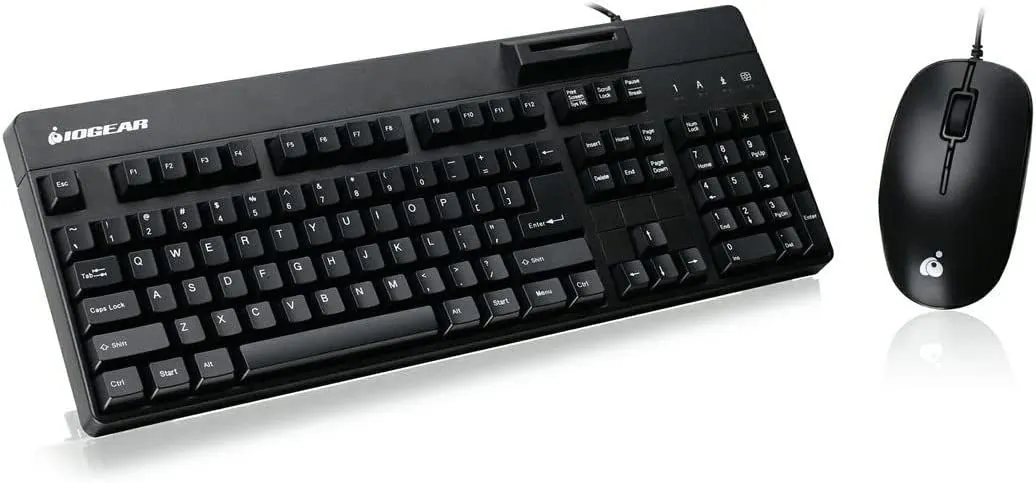 IOGear GKBSR202TAAKIT — IOGEAR TAA-Compliant Keyboard with CAC Reader & Mouse