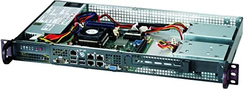 Supermicro CSE-505-203B — Supermicro Case CSE-505-203B Mini-ITX 1U 9.8inch Depth 200W 80PLUS 1x3.5inch Black Retail