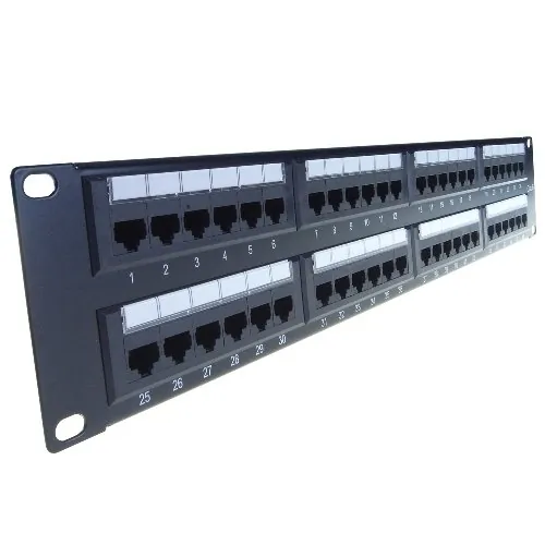4XEM 4XRMC6PP48 — 48-Port 2U Cat6/Cat5 Rackmount Patch Panel with 568B Punchdown