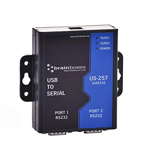 BRAINBOXES US-257 — USB 2 PORT RS232 1MBAUD