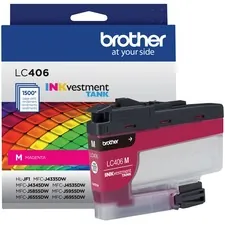 Brother LC406MS — Brother INKvestment LC406M Standard Yield Inkjet Ink Cartridge - Single Pack - Magenta - 1 Each - 1500 Pages