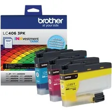 Brother LC4063PKS — Brother INKvestment LC4063PK Standard Yield Inkjet Ink Cartridge - Cyan, Magenta, Yellow - 3 Pack - 1500 Pages (Per Cartridge)
