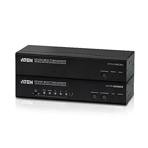 Aten Technologies CE775 — ATEN CE775 USB VGA DUAL VIEW CAT 5 KVM EXTENDER WITH DESKEW (1280 X 1024@300M)