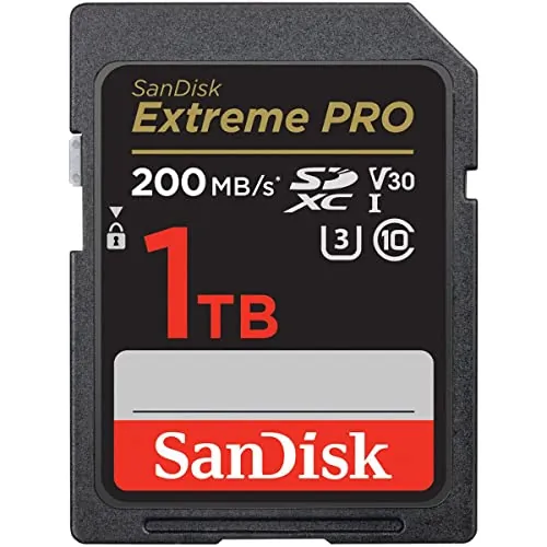 Western Digital SDSDXXD-1T00-ANCIN — SANDISK EXTREME PRO SDXC MEMORY CARD, 1TB, UHS-I, UP TO 200MB/S READ SPEEDS