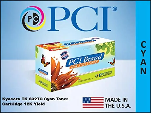PCI TK-8327C-PCI — PCI BRAND KYOCERA TK-8327C TK-8329C 1T02NPCCS0 CYAN TONER CARTRIDGE 1-WASTE BOTT