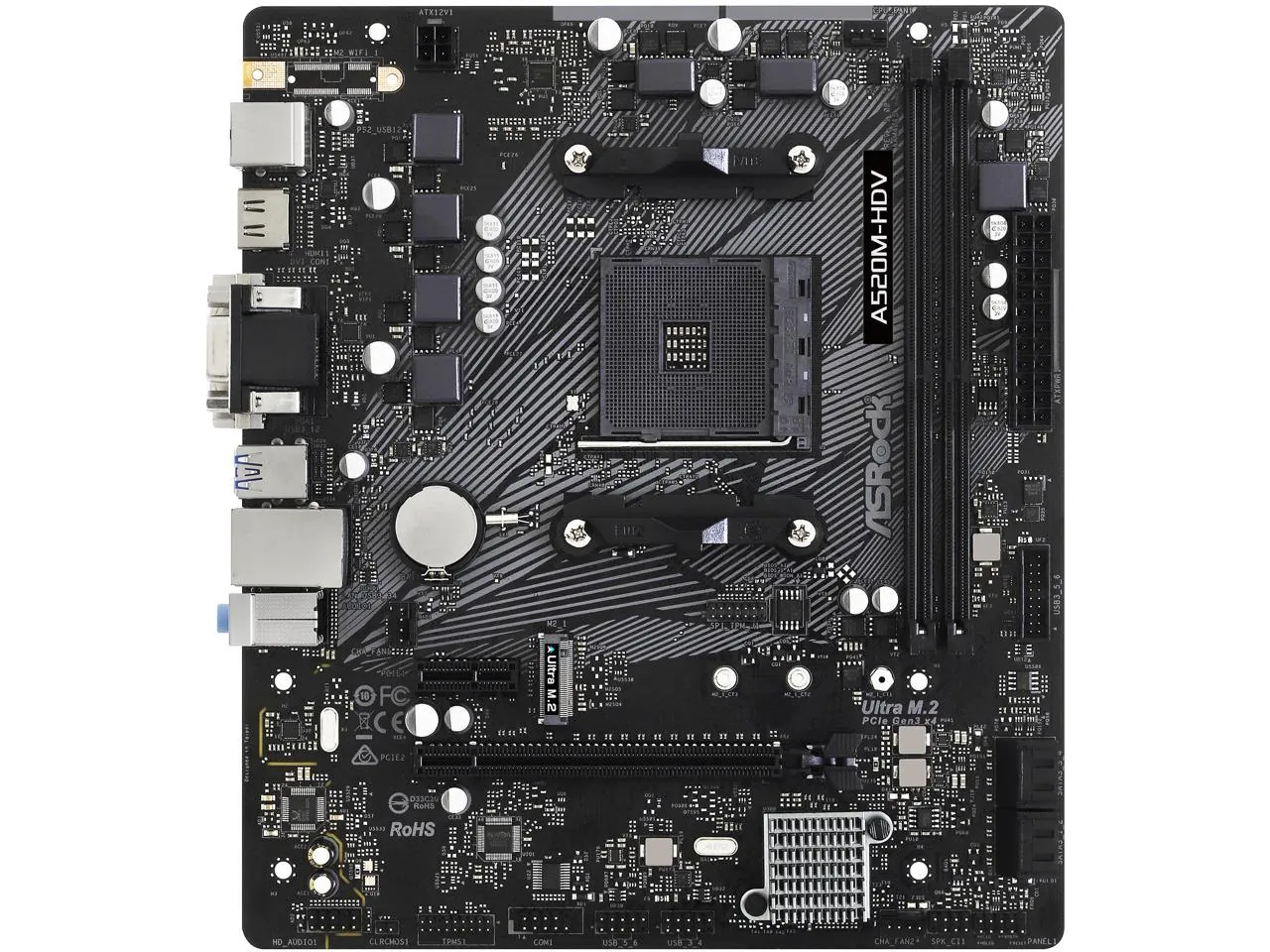 ASRock A520M-HDV — ASRock A520M-HDV R Micro ATX Motherboard for AMD Ryzen