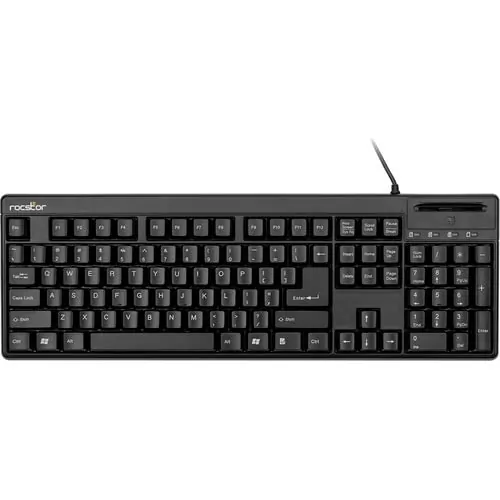 ROCSTOR Y10P002-B1 — ROCSTOR KS20T 104-KEY KEYBOARD WITH BUIL-IN SMART CARD READER - COMMON ACCESS CA
