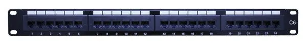 Vanco International 0002-0543 — 24-Port CAT6 Patch Panel – 1U Rack Mount