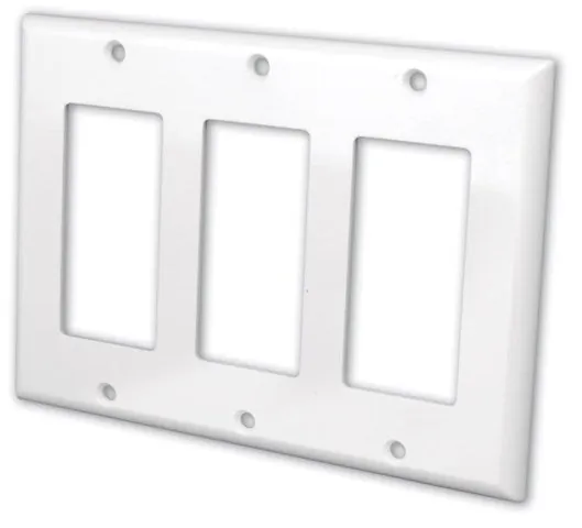 Vanco International 0002-0481 — Decora White Triple Gang Outlet Cover