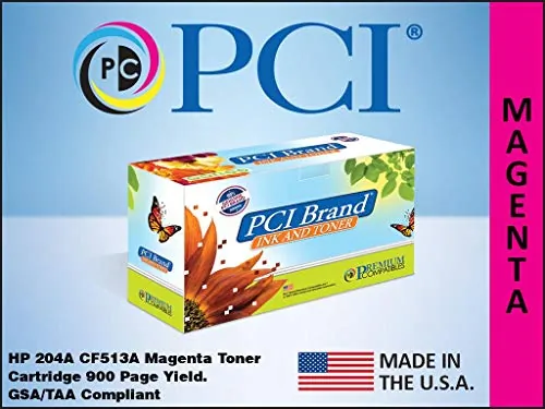 PCI CF513A-PCI — PCI BRAND ECO-REMAN HP 204A CF513A MAGENTA TONER CARTRIDGE 900 PAGE YIELD FOR HP