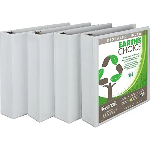 Samsill I08967 — Earth's Choice Biodegradable View Binders, 2", 4pk