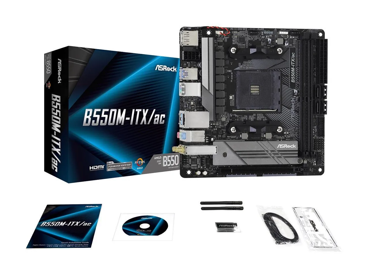 ASRock B550M-ITX/AC — ASRock B550M-ITX AC Mini ITX Motherboard for AMD Ryzen