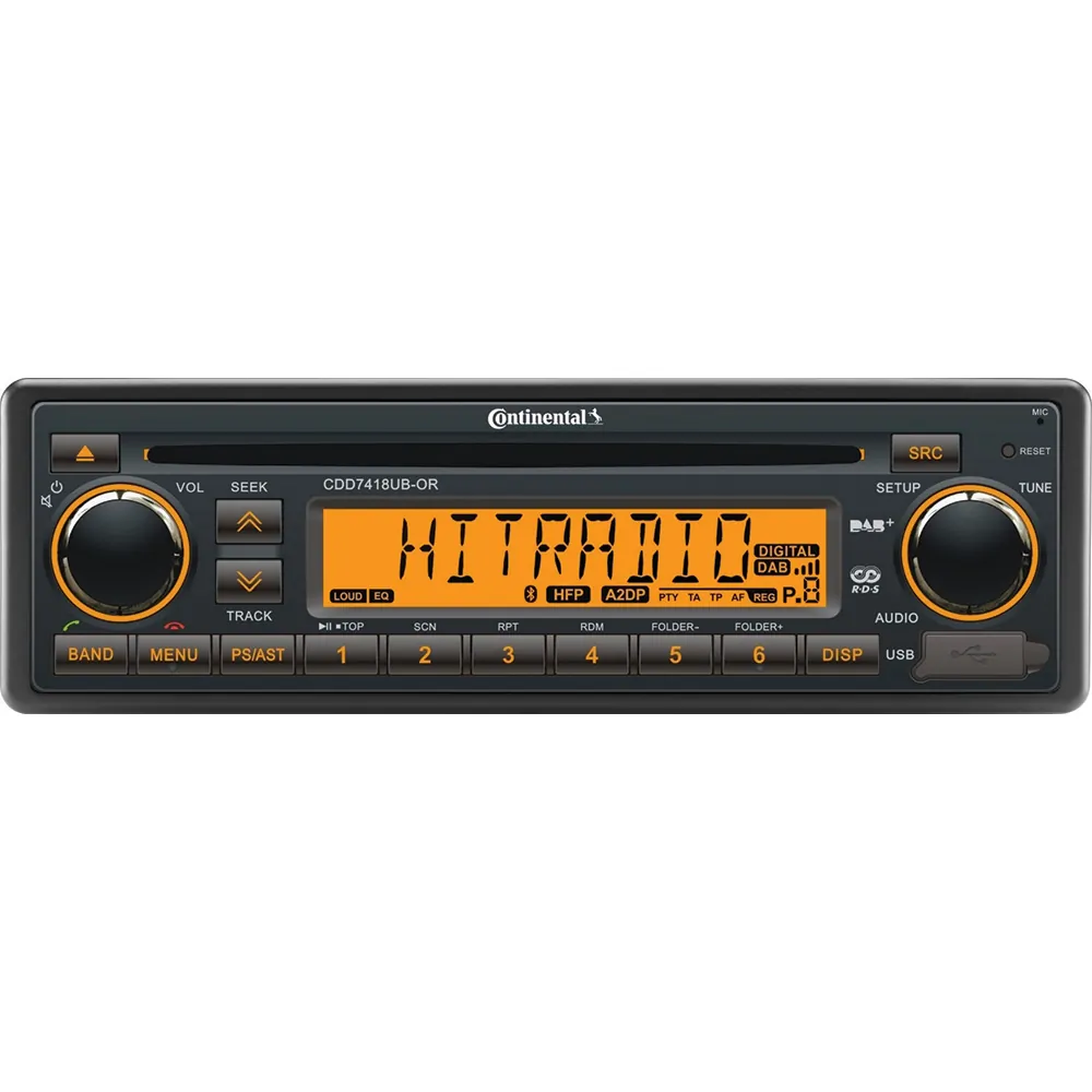 Continental Manufacturing Company CDD7418UB-ORK - Continental Stereo wCDAMFMBTUSBDAB+DMB- Harness Included - 1