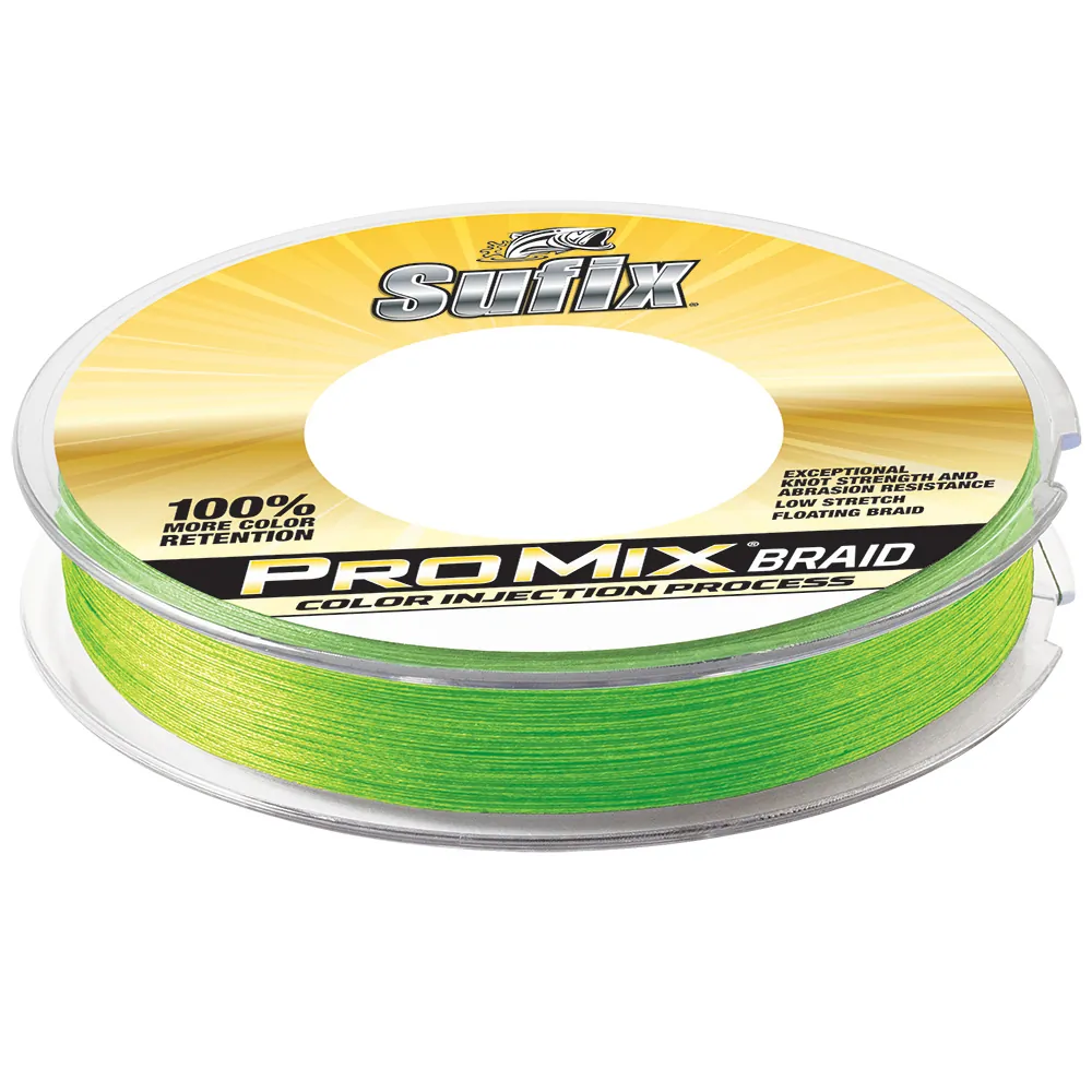 Sufix 630-110L — Sufix ProMix Braid - 10lb - Neon Lime - 300 Yards