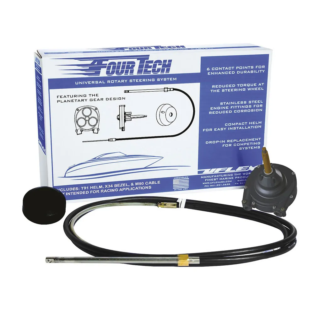 Uflex USA FOURTECHBLK08 — Uflex Fourtech 8' Rotary Steering System with Helm & Cable