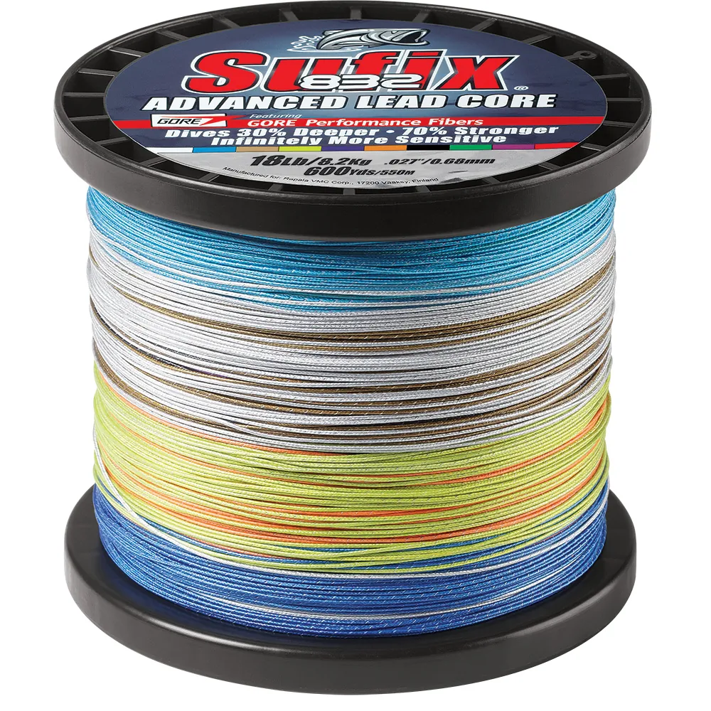 Sufix 658-318MC — Sufix 832 Lead Core - 18lb - 10-Color - 600 yds