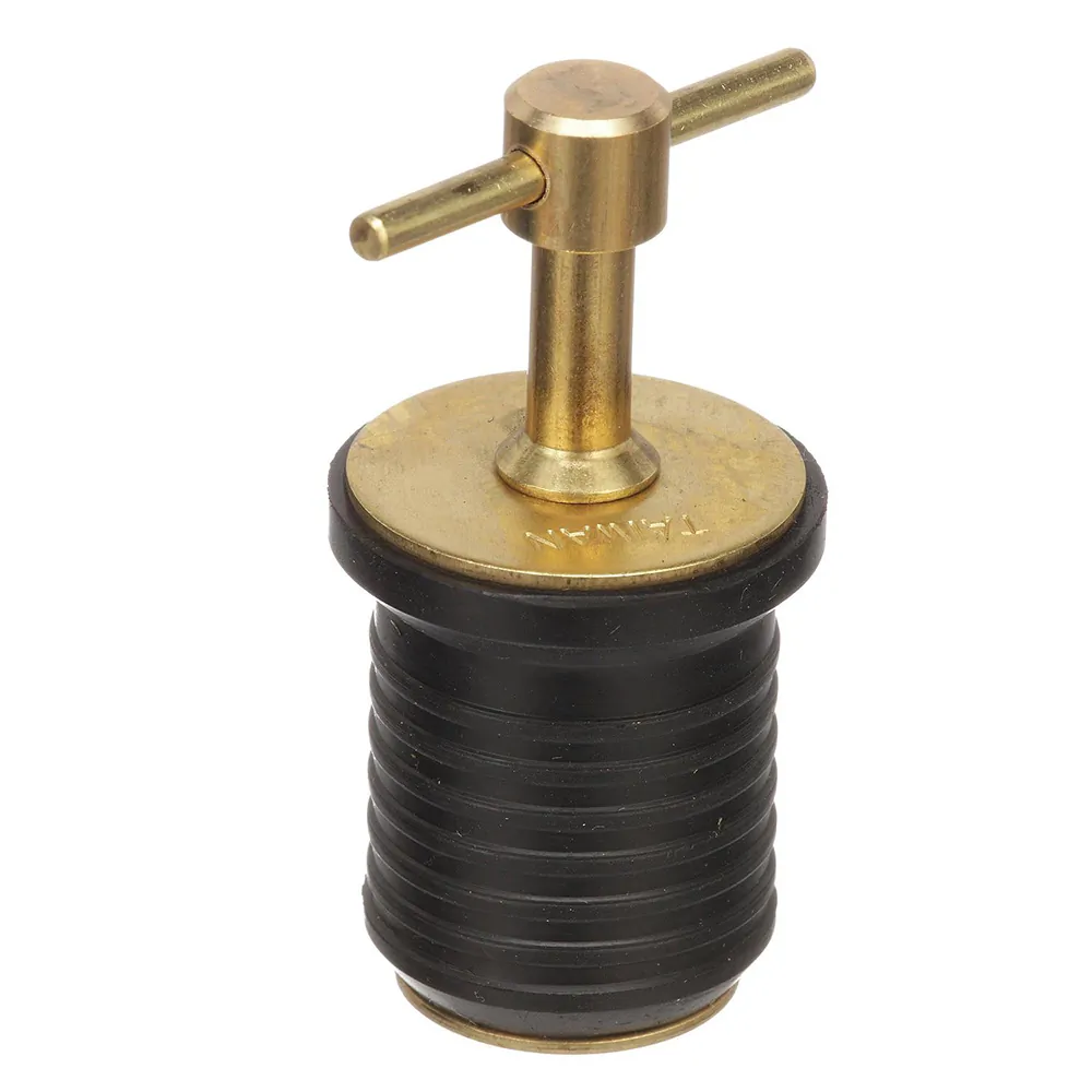 Attwood Marine 7526A7 - Brass T-Handle Drain Plug for 1 Diameter Drains