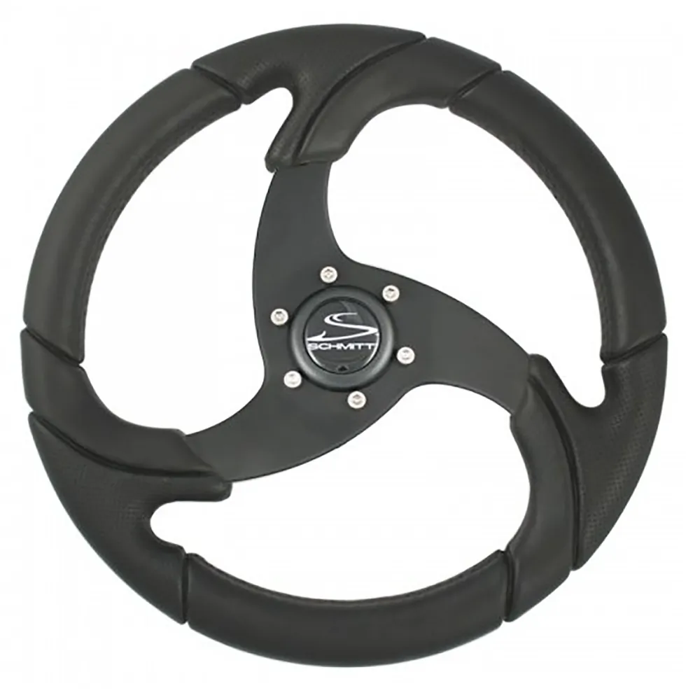 Schmitt & Ongaro Marine PU021104-R — Folletto 14.2" Black Polyurethane Wheel w/Center Cap