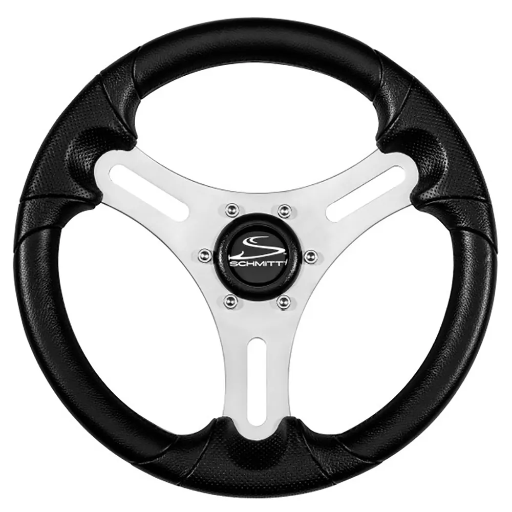 Schmitt & Ongaro Marine PU063104-01R — Torcello Lite 13" Steering Wheel - Black & Silver Spokes