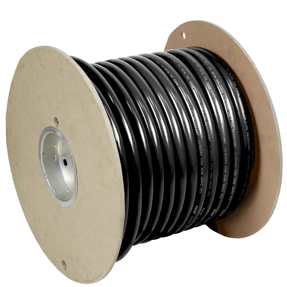 Pacer Group WUL1/0BK-100 — Pacer 1/0 AWG Marine Battery Cable - 100 Feet