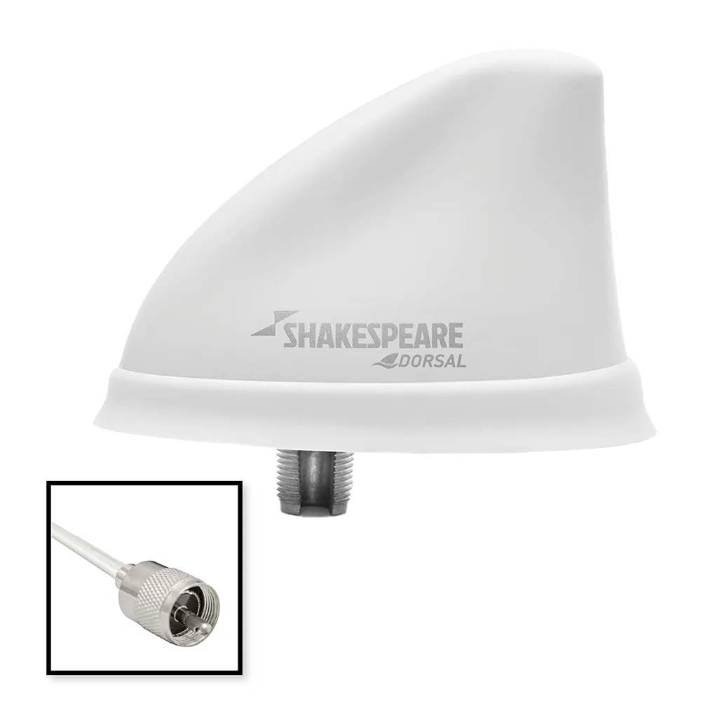 Shakespeare 5912-DS-VHF-W — Shakespeare Low Profile Dorsal Antenna with 8m Cable