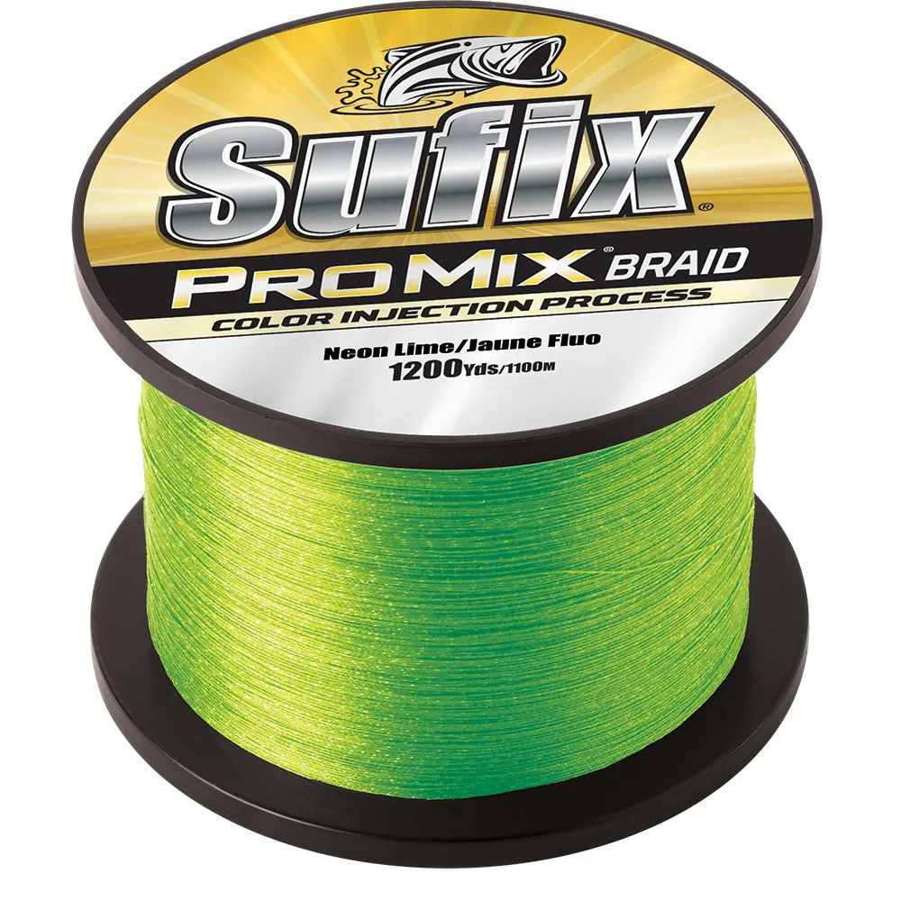 Sufix 630-365L — Sufix ProMix Braid - 65lb - Neon Lime - 1200 Yards