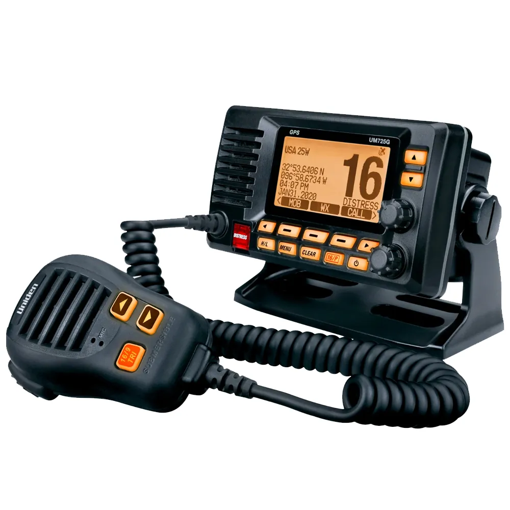Uniden UM725GBK - Uniden UM725 Fixed Mount Marine VHF Radio with GPS