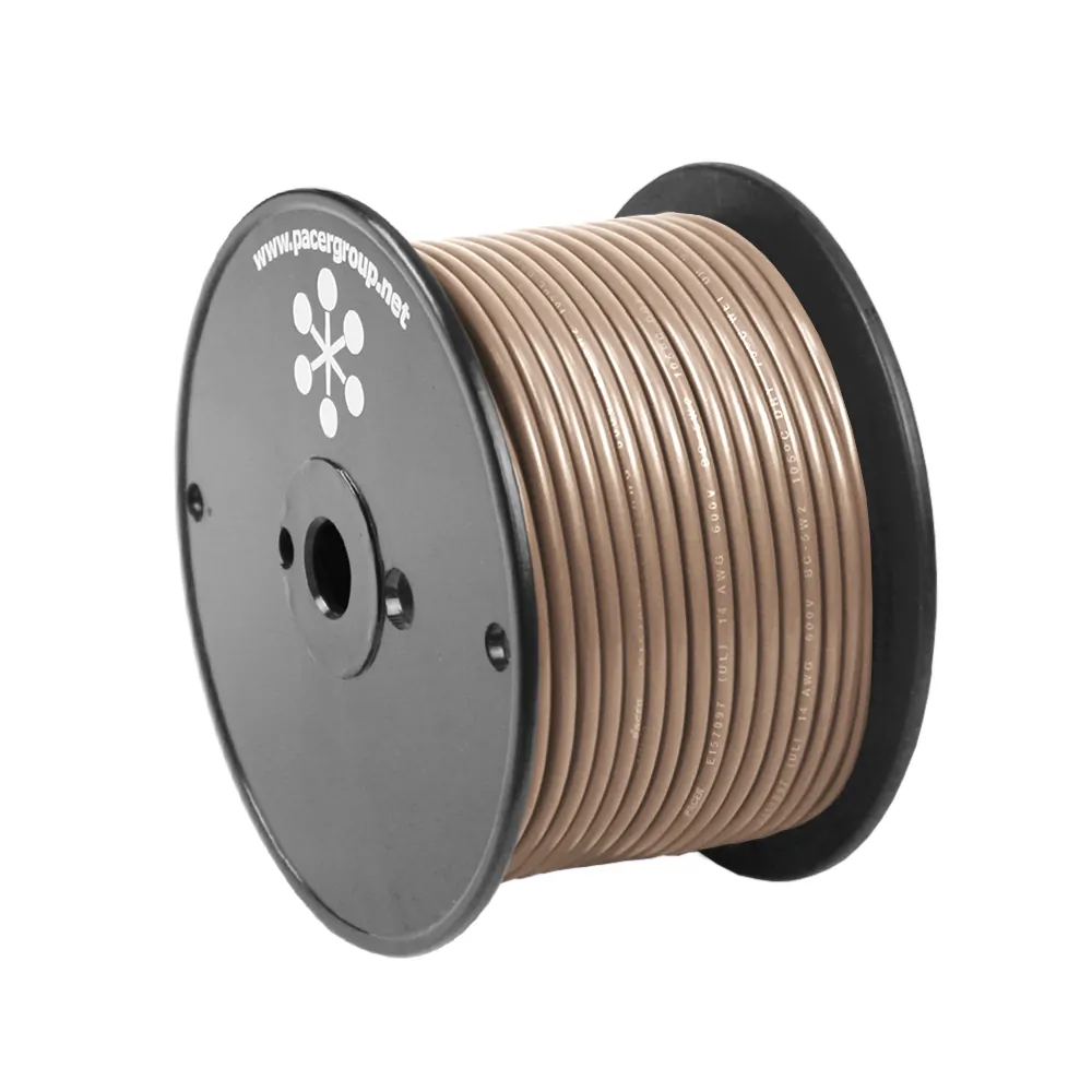 Pacer Group WUL14TN-100 — 14 AWG Tinned Copper Primary Marine Wire - 100 Feet - Tan