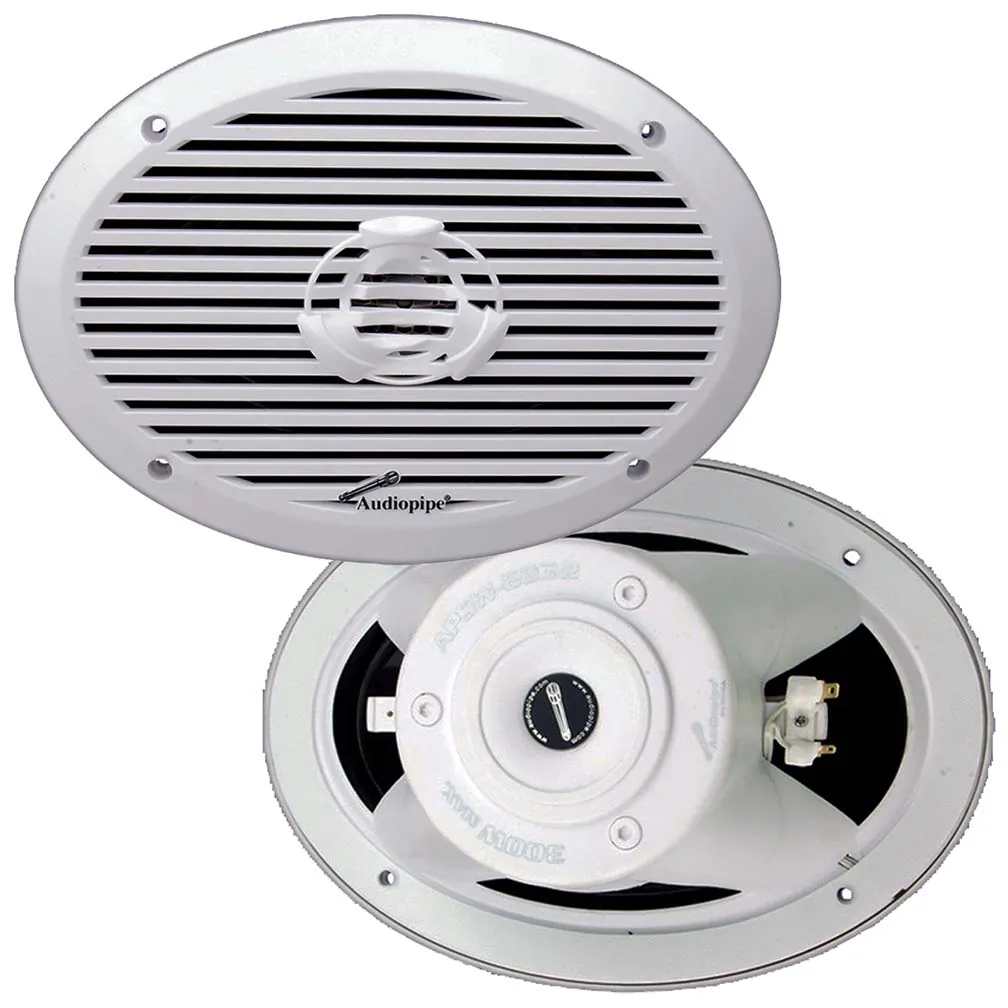 Audiopipe APSW6932 - Audiopipe 6x9 Inch Marine 2-Way Speakers - White