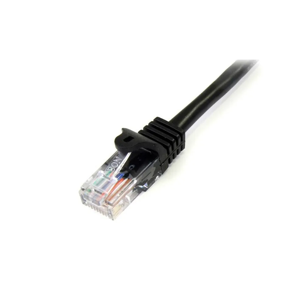 STARTECH 4F2409 — 25 ft Black UTP Cat5e Snagless Patch Cable - Category 5e - 25 ft - 1 x RJ-45 Male - 1 x RJ-45 Male - Black