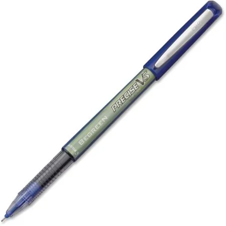 Pilot PIL 26301 — Pilot Precise BeGreen V5 Extra-Fine Rolling Ball Pens - Extra Fine Pen Point - 0.5 mm Pen Point Size - Needle Pen Point Style - Refillable - Blue - 12 / Dozen