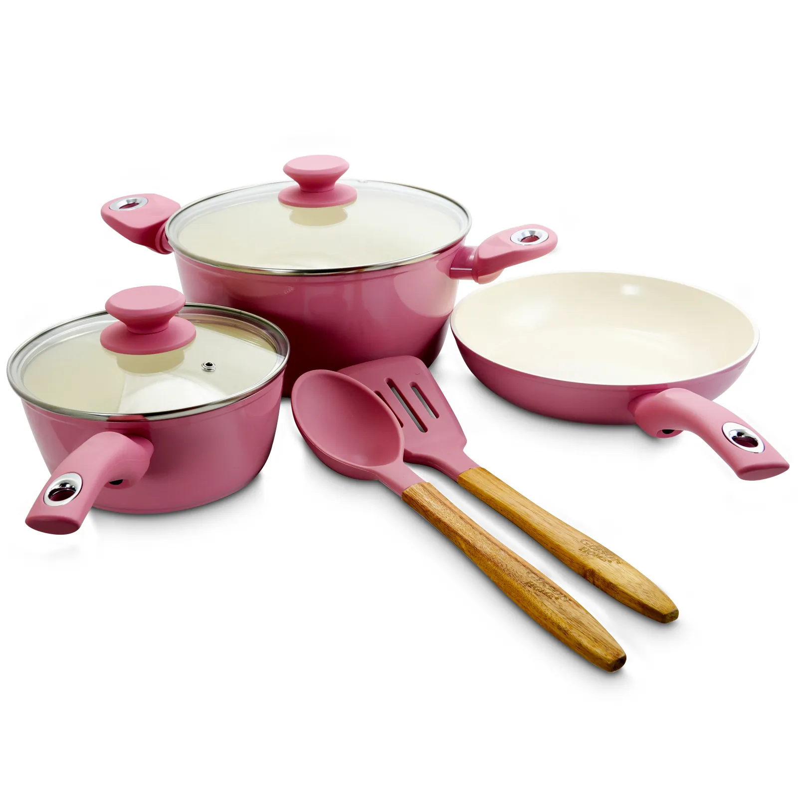 Gibson 123878.07 - Gibson Home Plaza Cafe 7 Piece Lavender Nonstick Cookware Se