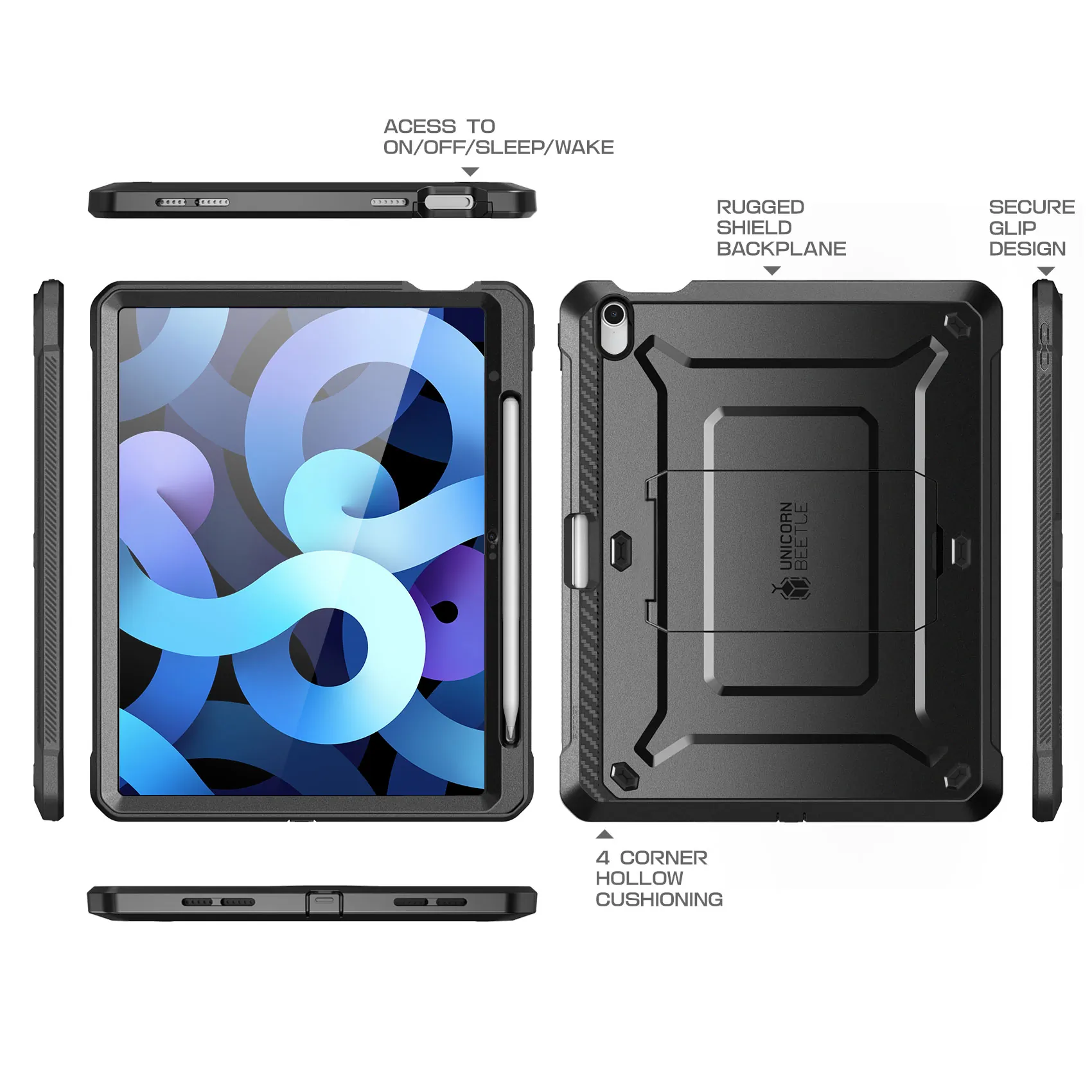 I BLASON SPD22109UBPRSBK — IPAD 10.9 2022 UBPRO RUGGED KICKSTAND CASE BLACK