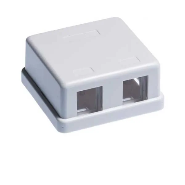 Wavenet WAV-SURFACE-2-WH - 2-Port White Surface Box for CommercialHome Use