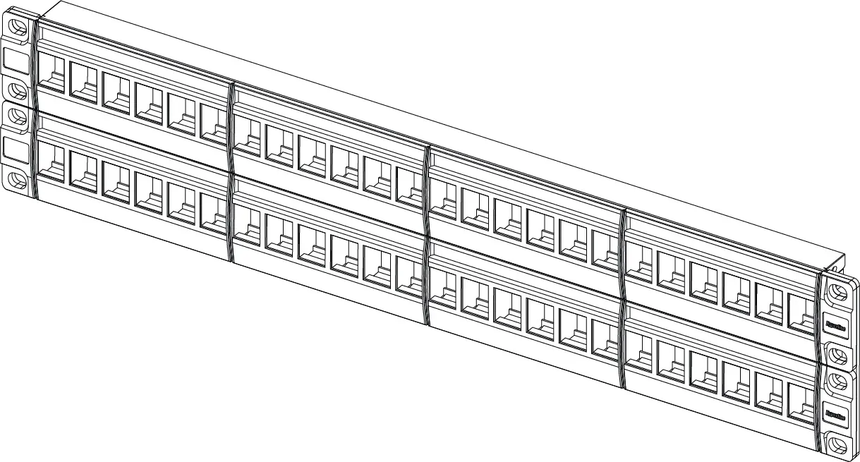 HYPERLINE HY-PPBL4-19-48-RM - 48-Port Modular Blank Patch Panel - 2U Design