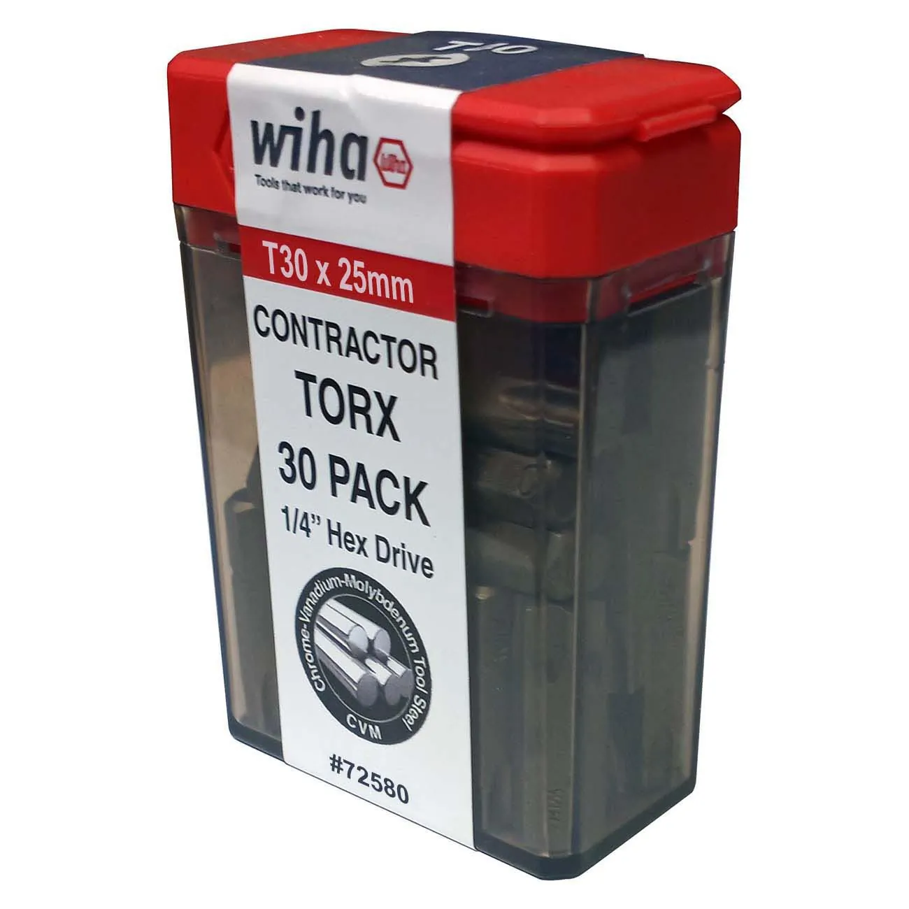 WIHA TOOLS LTD 72580 - Wiha T30 Torx Power Bits 25mm - 30 Piece Set