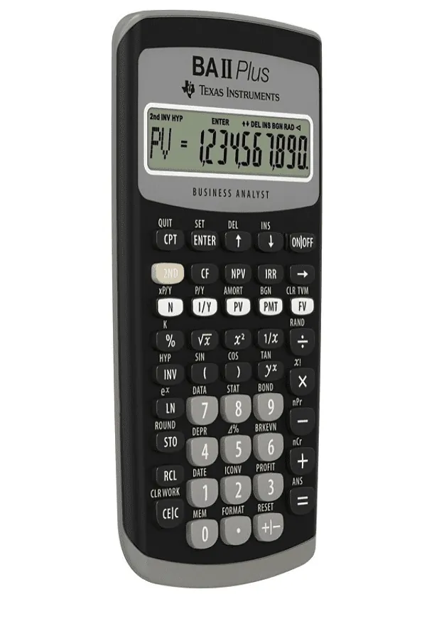 Texas Instruments TEXTIBA2P — Texas Instruments BA-II Plus Advance Financial Calculator - Power OFF Memory Protection - 1 Line(s) - 10 Digits - LCD - Battery Powered - 1 - Button Cell - 0.6 x 3 x 6 - Dark Gray - 1 Each