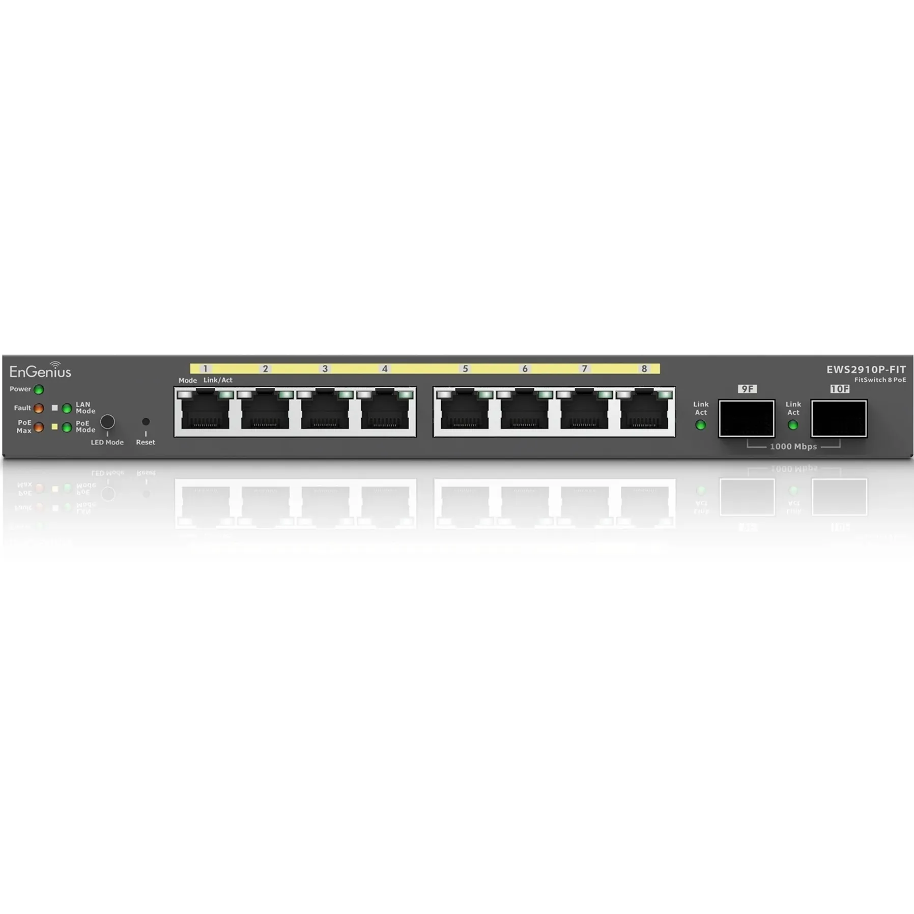 EnGenius EWS2910P-FIT — ENGENIUS FIT MANAGED EWS2910P-FIT 8-PORT GIGABIT POE L2+ SWITCH WITH A 55W POE B