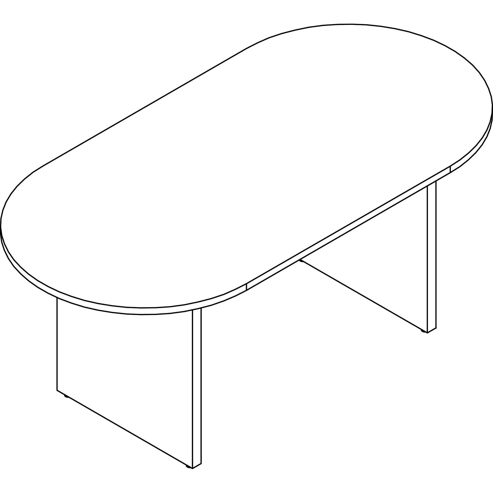 Lorell LLR PT7236GE — Lorell Prominence Racetrack Conference Table - 72 x 36 x 29 , 1 Top, 0.1 Edge - Material: Laminate Surface, Particleboard, Thermofused Melamine (TFM) - Finish: Gray