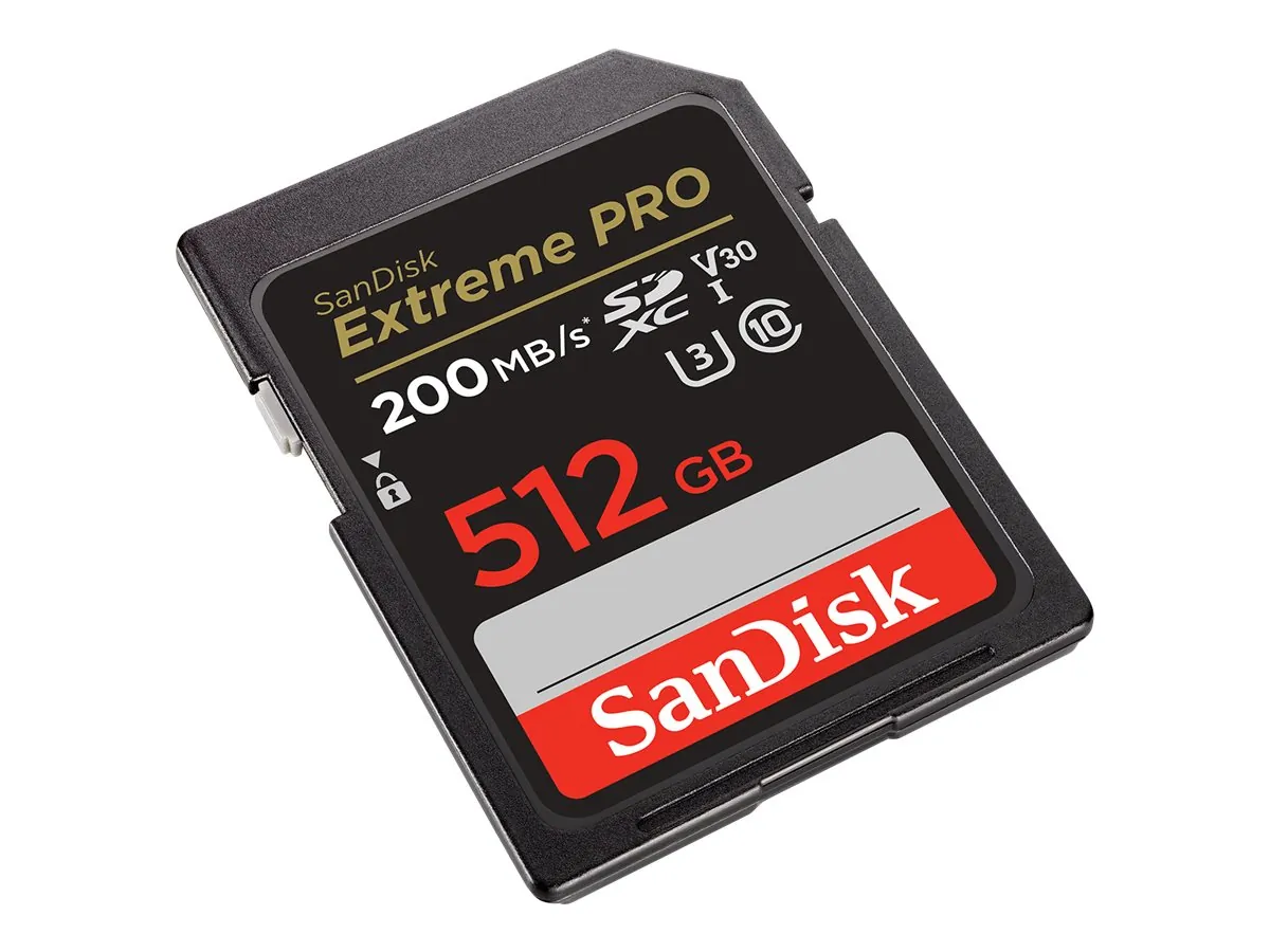 Western Digital SDSDXXD-512G-ANCIN — SANDISK EXTREME PRO SDXC MEMORY CARD, 512GB, UHS-I, UP TO 200MB/S READ SPEEDS