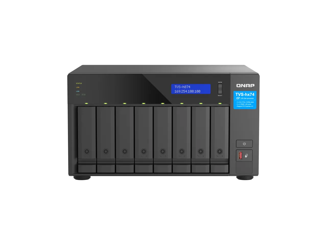 QNAP TVS-H874-I5-32G-US — QNAP ULTRA-HIGH SPEED 8 BAY NAS. INTEL CORE I5-1